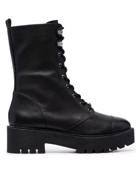 michael michael kors women's bryce flat boot|Bryce Leather Platform Combat Boot .